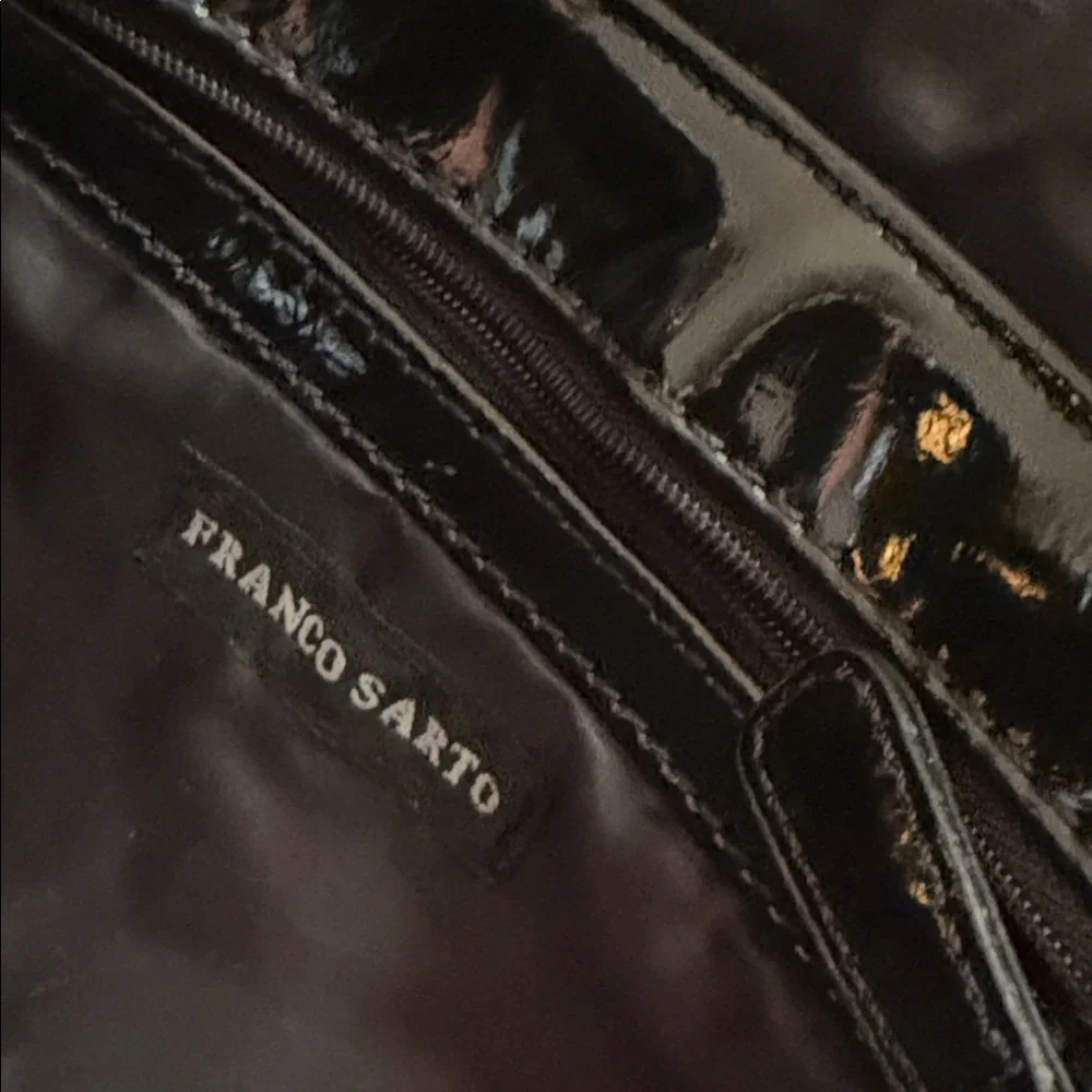 Franco Sarto Shiny  Black Chain Shoulder Bag